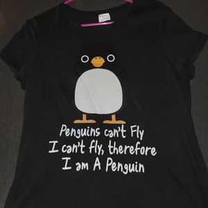 Penguins Can't Fly T-Shirt - Large - Black
